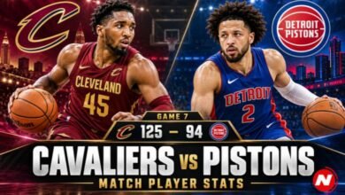 Cleveland Cavaliers vs Detroit Pistons Match Player Stats