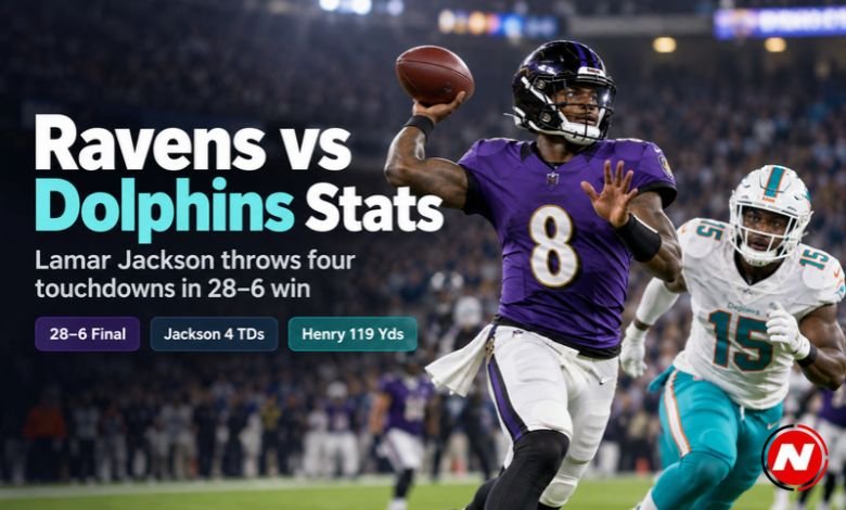 baltimore ravens vs miami dolphins match player stats